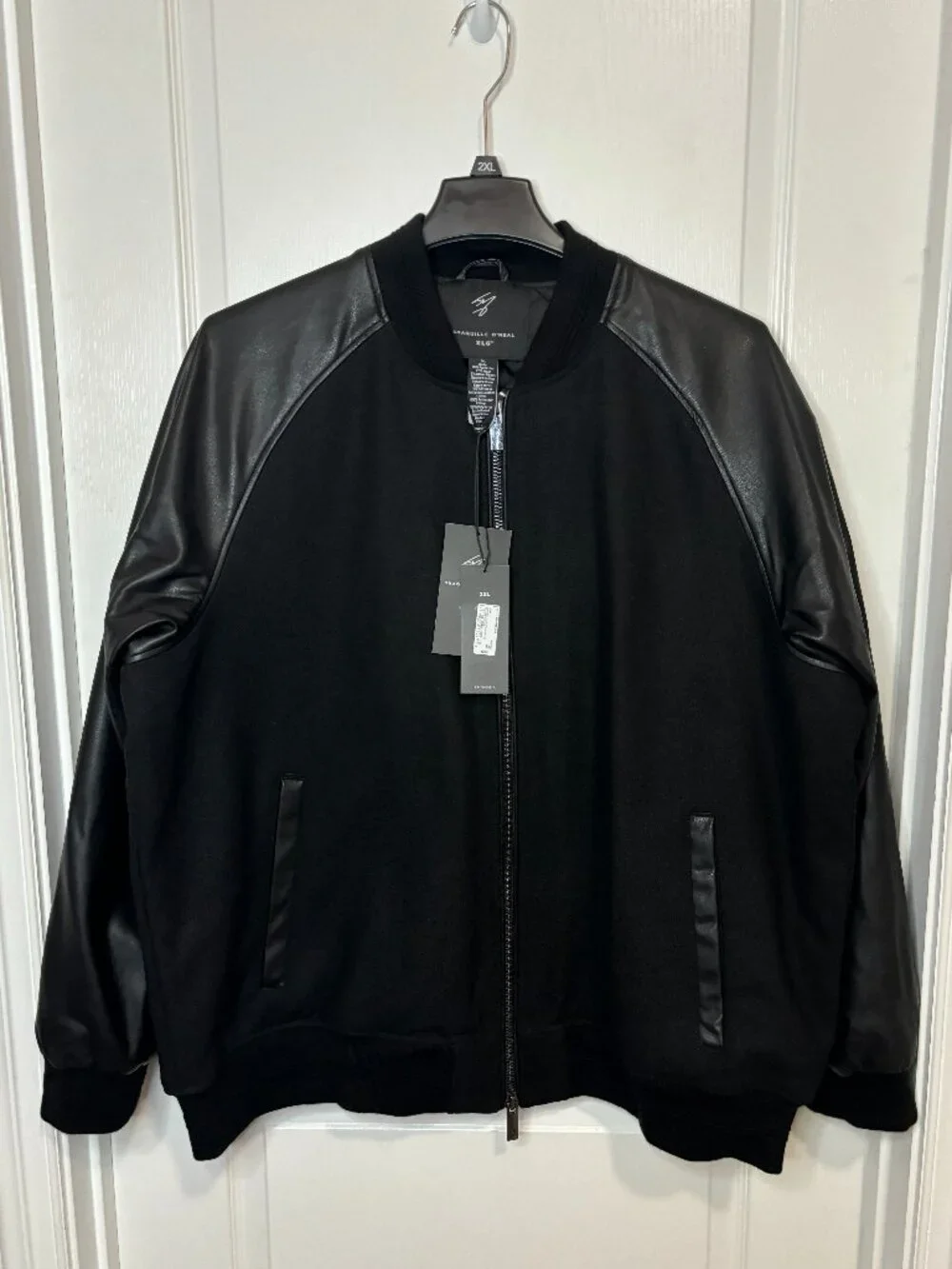 Shaquille O'Neal XLG Men's Full Zip Jacket, Black, Size 2XL NWT